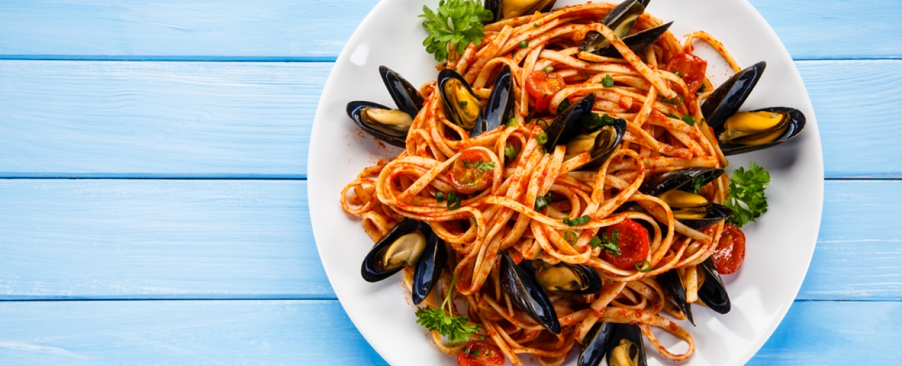 Pasta con mejillones