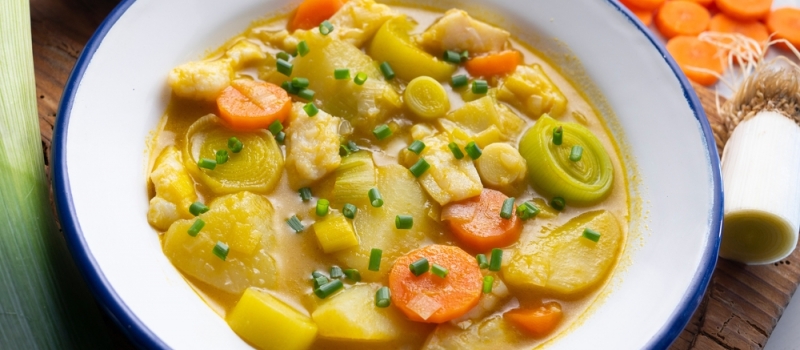 Porrusalda de bacalao