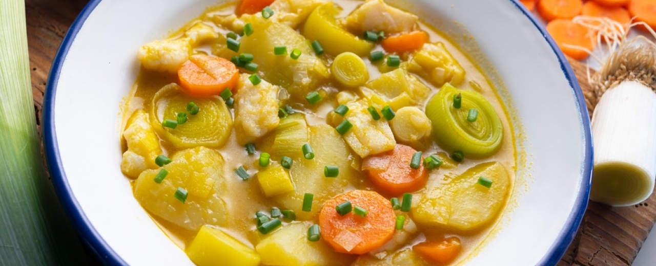 Porrusalda de bacalao